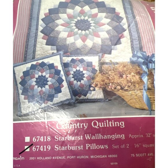 Mary Maxim Starburst Country Quilting Kit With Wallhanging & 2 Pillow Patterns - Picture 3 of 4